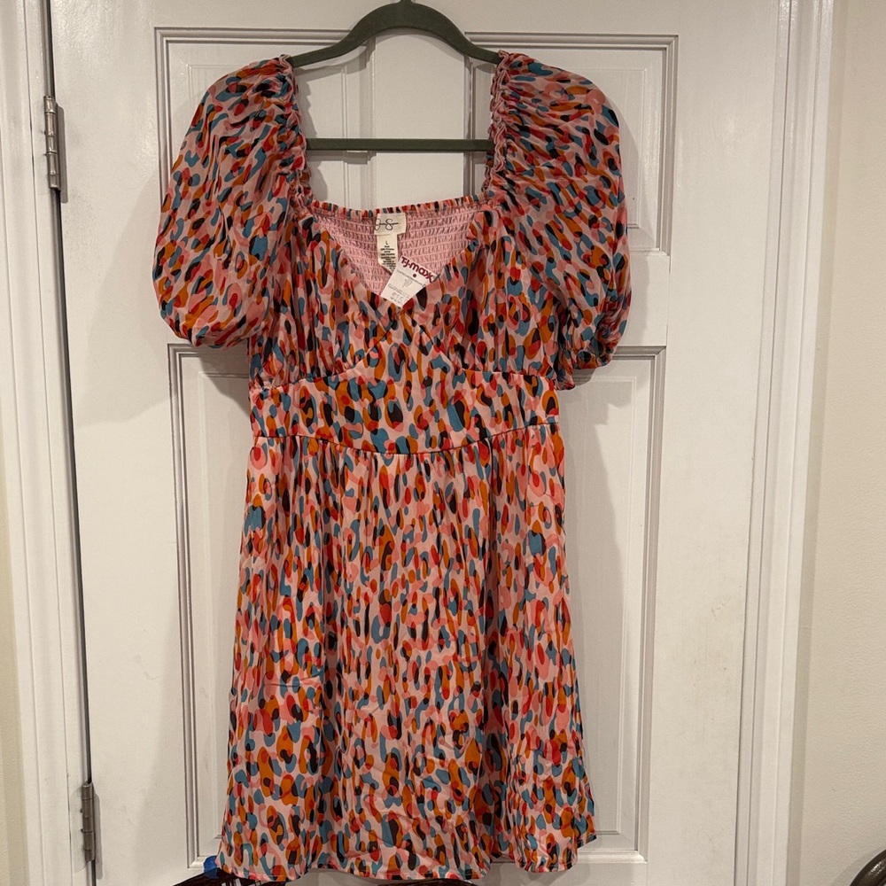 Jessica Simpson Pink and assorted color darling Puff Sleeve Dress